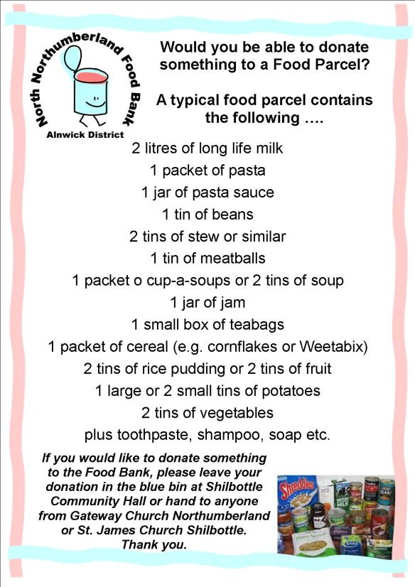 Food Bank Leaflet ~ what goes in ~ 1-8-14